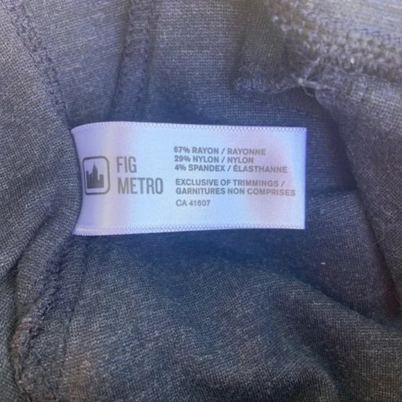 Fig Clothing Metro Joggers Pants Skinny Style Size Small Pocketed Charcoal - Picture 6 of 7